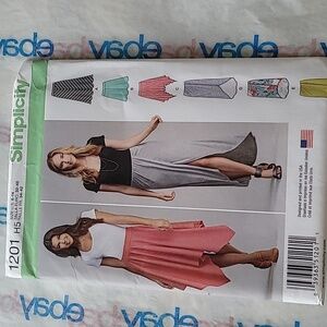 Simplicity Misses knit pull on skirts with length variations 1201 Uncut